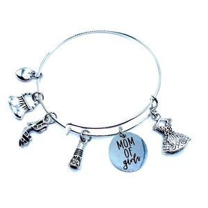 Mom Of Girls Charm Bracelet